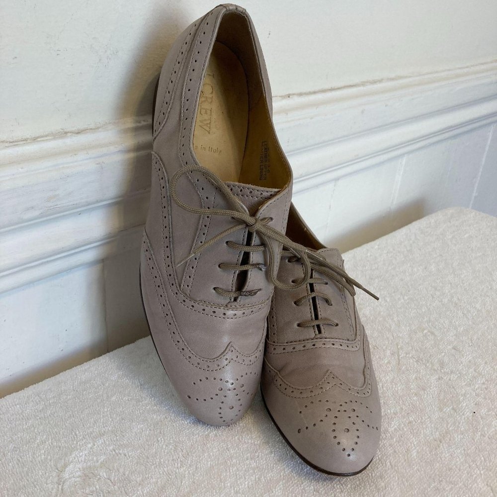 J. Crew Taupe Suede Wingtip Oxfords